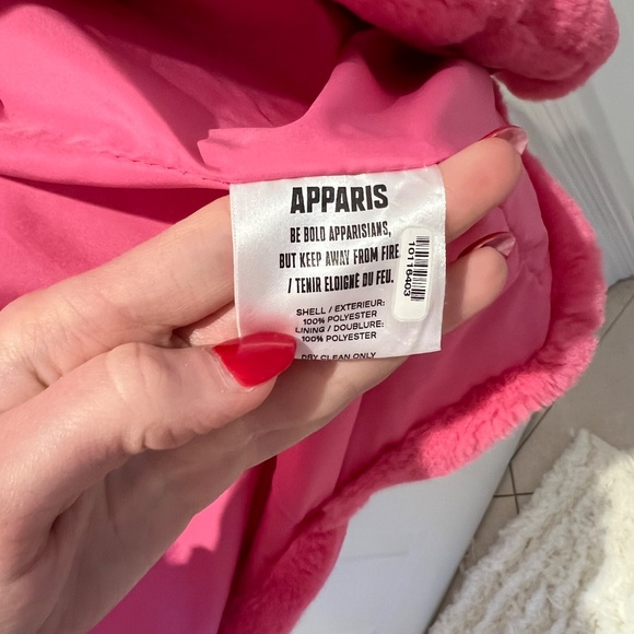 Apparis Goldie Faux Fur Jacket in Hot Pink, Size Medium - Picture 6 of 8